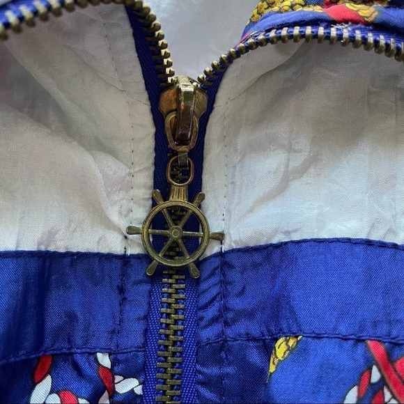 LAVON Windbreaker Jacket Vintage Nautical Size XLarge American theme Coastal - Picture 5 of 12